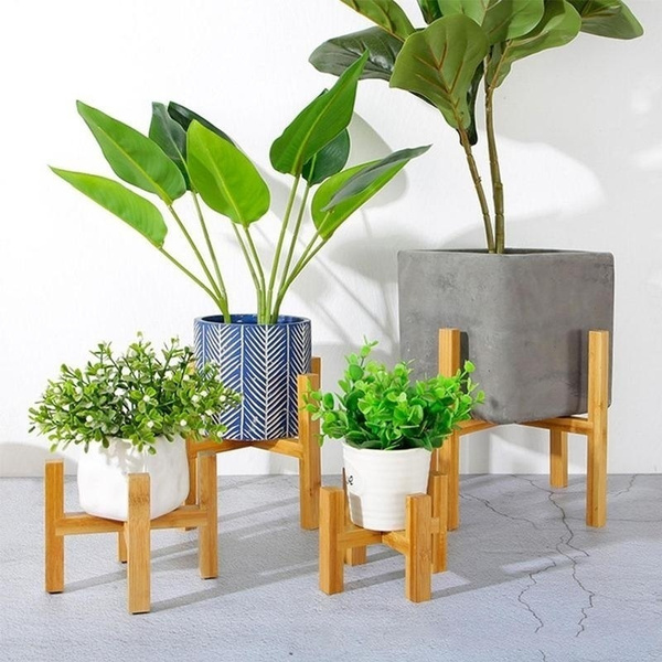 Wooden Shelf Rack Holder Plant Flower Pot Stand Wood Tools Display Garden R9V6 