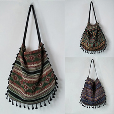 Shoulder Bags, Tassels, Canvas, Handbags