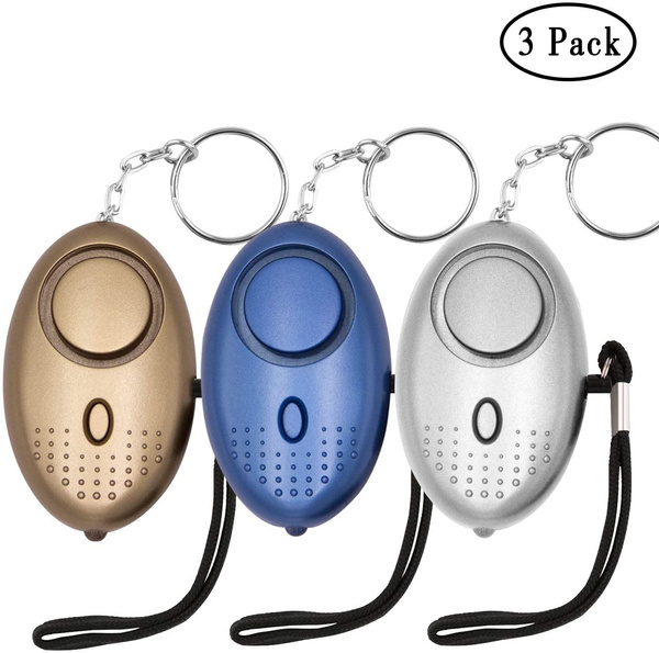 130DB Emergency Self-Defense Security Alarm Keychain with LED Light for Elderly Women Kids Night Workers 3 Pack Personal Alarm for Women 