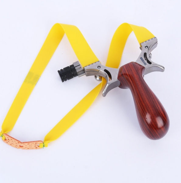 Details about   Archery Slingshot Hunting Catapult Wooden Handle Lamp Aiming Slingbow Shooting 