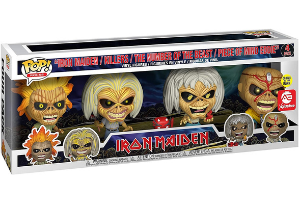 Funko POP! Rocks: Iron Maiden – Eddie 4-Pack Glow in The Dark Box Set  (Alliance Entertainment Exclusive)