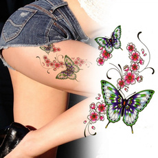 butterfly, tattoo, Flowers, temporarytattoostickersforwomen