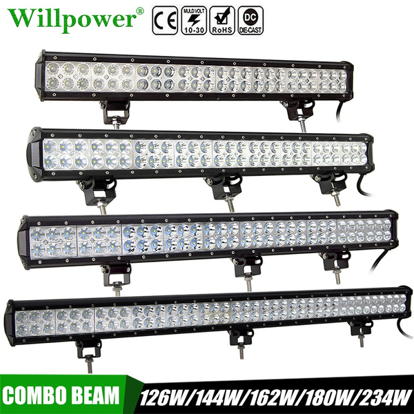 Willpower about 30000 Hours Life Time 3D 12v to 30v Dual Row LED Light Bar  Spot Flood Beam Combo Led Bar for Truck Boat 4WD 4x4 SUV UTV ATV Car  Vehicles Driving