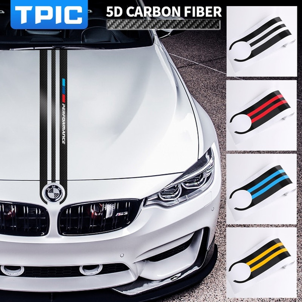 Car Stickers Carbon Fiber Car Hood Sticker Decals M Performance