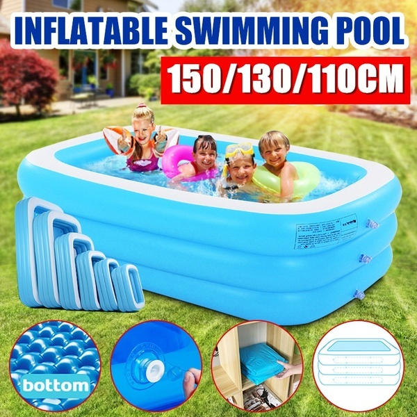 110/130/150/180 cm Adults Kids Pool Bathing Tub Outdoor Indoor Blue ...