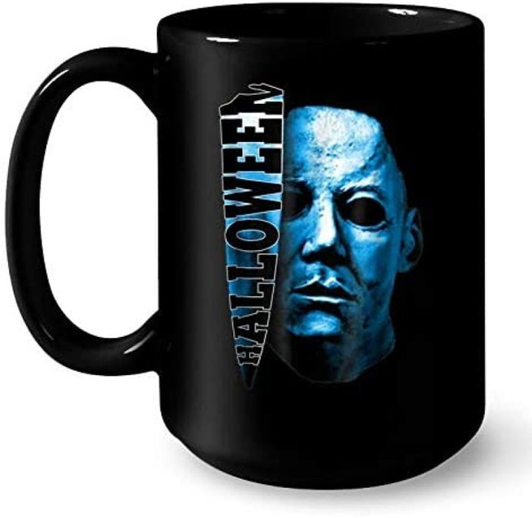 Mug Michael Myers En Céramique 11 Oz + Dessous De Verre En Bois - Lavable Au Lave-vaisselle, Design Photo