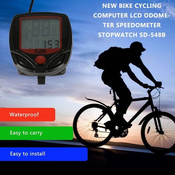 New Bike Cycling Computer LCD Odometer Speedometer Stopwatch SD-548B 
