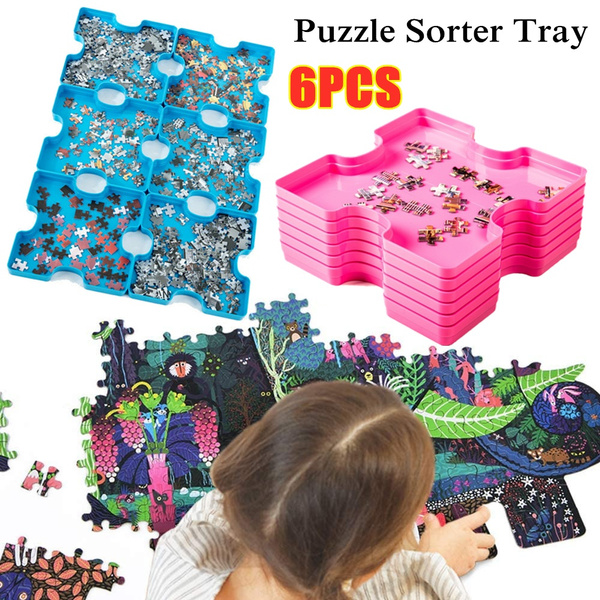 6 pcs Jigsaw Puzzle Sorting Trays Stackable Trays Puzzle Sorter