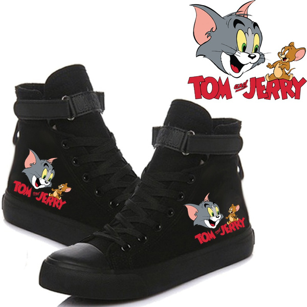 Tom and Jerry Printed High Top Canvas Shoes Cozy Sneakers