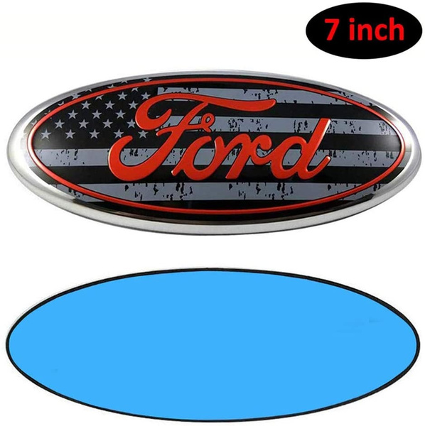 7inch Ford Emblem Front Grille Tailgate Emblem Adhesive Tape Sticker Badge for Escape Excursion Expedition Freestyle F-150 F-250 F350 