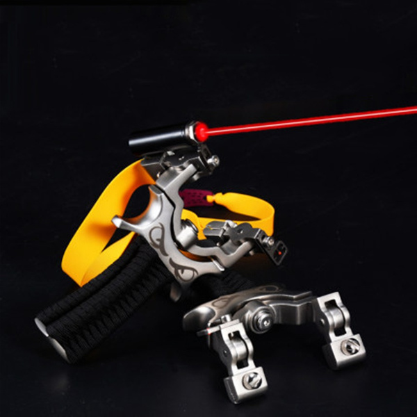 Hunting Slingshot Catapult Archery Slingbow Flat Rubber Band Huntingbow Shooting 