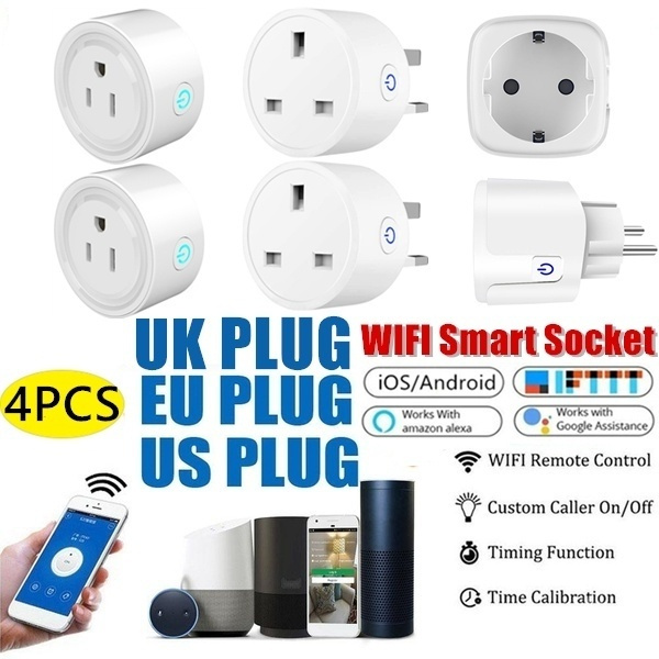 4 x Wifi Smart Plug Remote Control Socket Outlet Switch Alexa Echo Google Home 