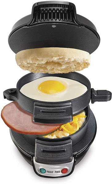 Hamilton Beach Dual Breakfast Sandwich Maker with Timer, Silver (25490A)