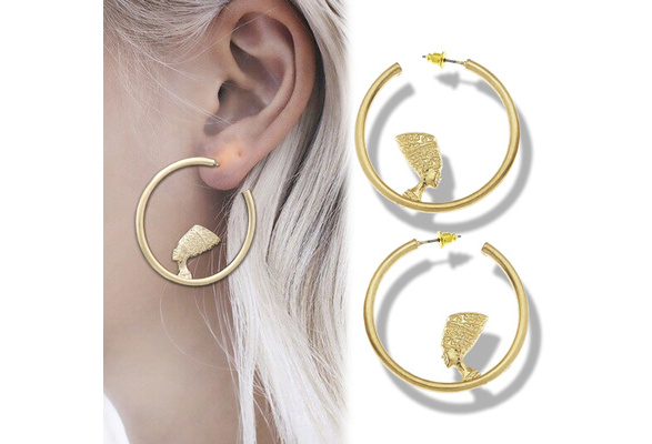 Nefertiti gold deals hoop earrings