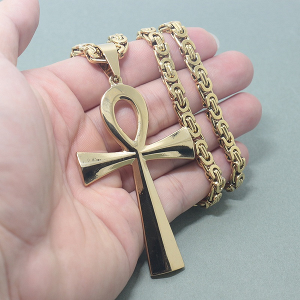 Ankh necklace stainless deals steel