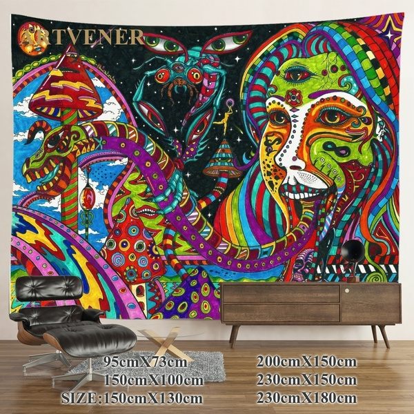 Psychedelic Tapestry Wall Hanging Colorful Mystic Trippy Tapestry