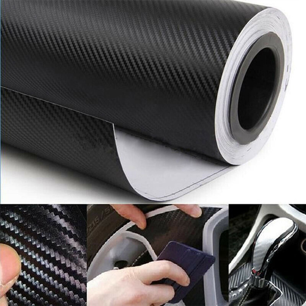 Negen oppervlakkig monteren 3D Autofolie Schwarz Carbon Fiber Auto Folie Film Wrap Aufkleber Dekor  50*11.8 | Wish