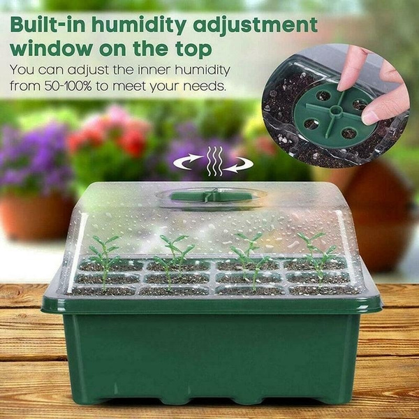 12 Cells Hole Seed Growing Box Gardening Hydroponic Systems Tray Insert ...