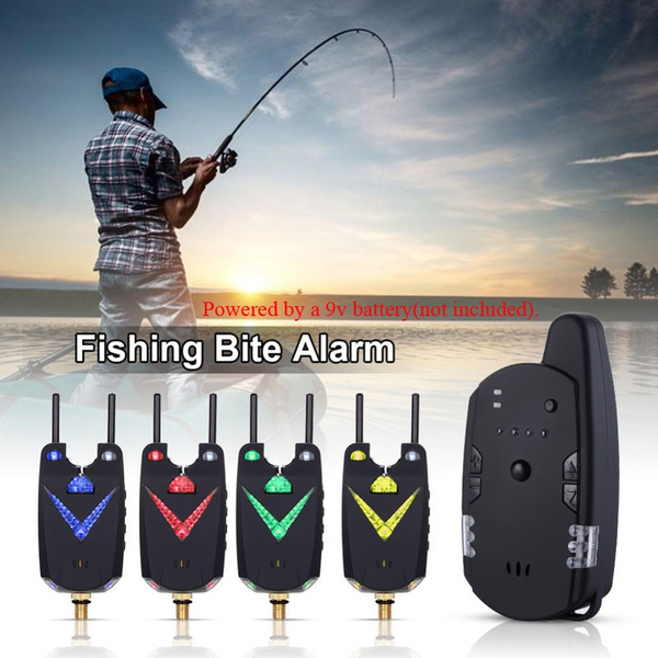 Wireless LED Fishing Bite Alarms for Fishing Rod Water Resistant Fishing  Alarm Kit 2/3/4pcs Bite Alarms + 1pcs Receiver