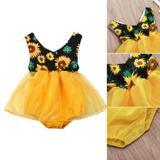 Summer, Baby Girl, Sunflowers, sundress