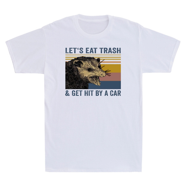 Let's Eat Trash & Get Hit By A Car Funny Raccoon Lover Vintage Men's T-Shirt Tee