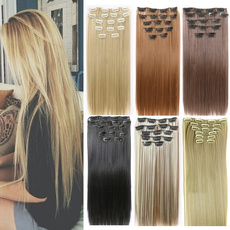 7pcsclipinhairextension, Hair Extensions, Hair Extensions & Wigs, straightsynthetichair