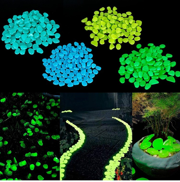 Glow in The Dark Rocks, Glowing Pebbles Fish Tank Rocks - Indoor/Outdoor  Yard Decor 