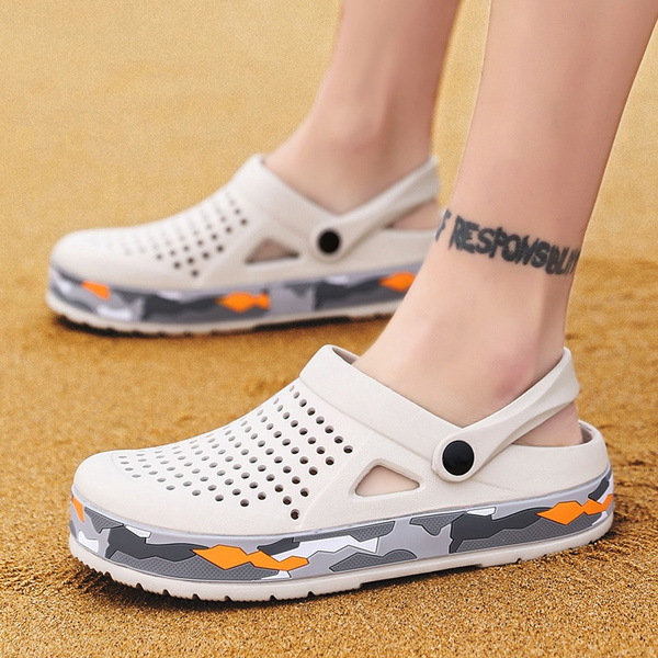 men's beach sandals hollow shoes