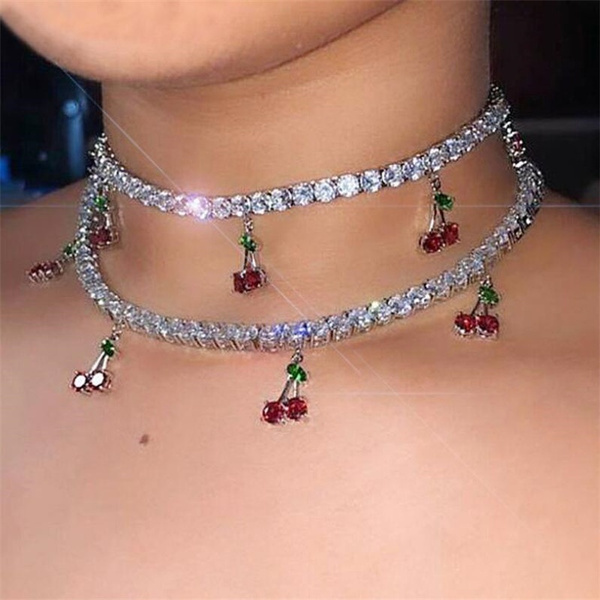 Luxury Jewelry Cherry Tennis Necklace 