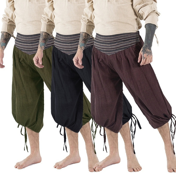 Men Vintage Medieval Shorts Retro Baggy 
