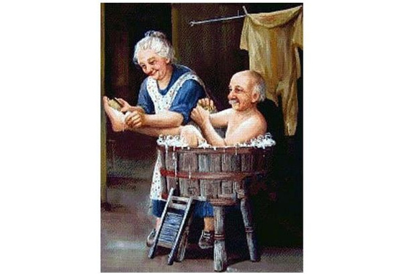5D À faire soi-même Full Drill Diamond peinture Happy Vieux Couple cross stitch embroidery