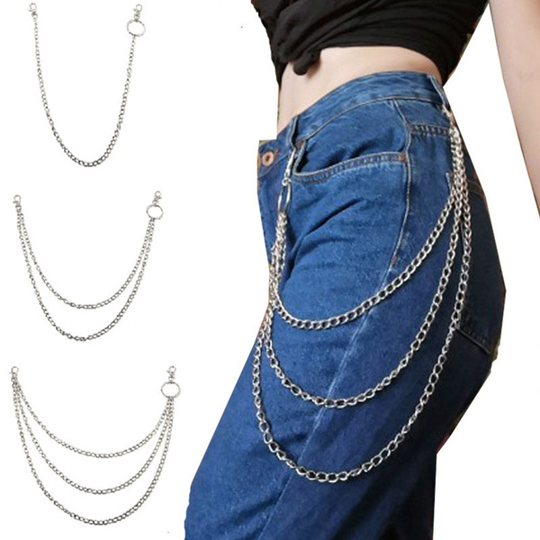 Hipster HipHop Long Chains Belt Chain Street Punk Pant Chain Trousers  Chains Key Chains Wallet Chain