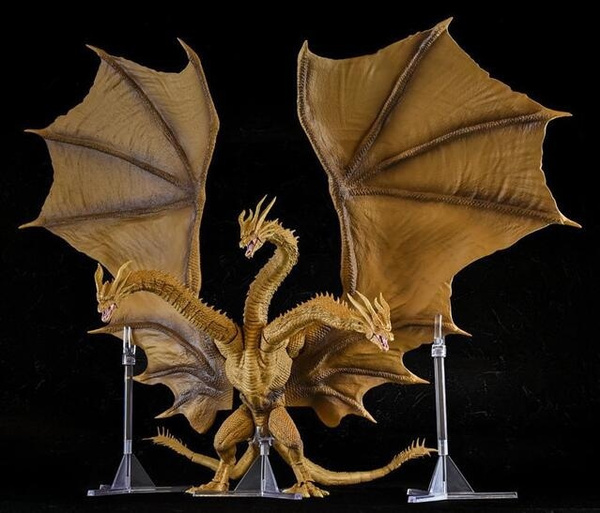 Hot Movie Gojira 3 Heads Golden Dragon King Ghidorah Joints Moveable ...