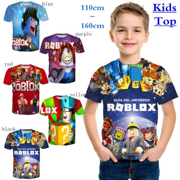 2020 Summer Children Clothing Boy And Girls T Shirt Cartoon Roblox Short Sleeve Kids Tee Wish - girl roblox purple shirt