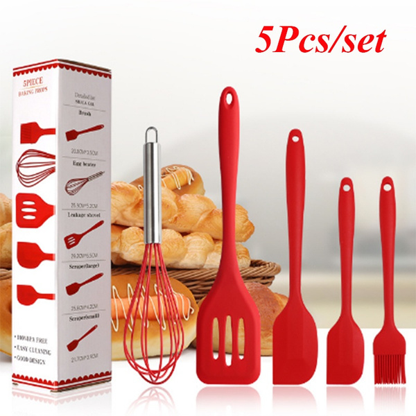 5Pcs/set Silicone Heat Resistant Utensils Cookware Set Nonstick Cooking
