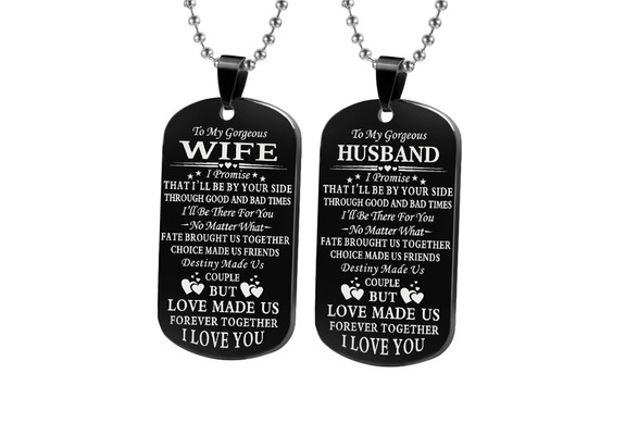 To My Husband Wife Girlfriend Boyfriend Necklace Love Made US Forever  Together Pendant Necklace for Couples Lovers Jewelry