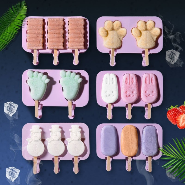  Silicone Popsicles Molds 3 Pcs, Homemade Ice Pop Molds