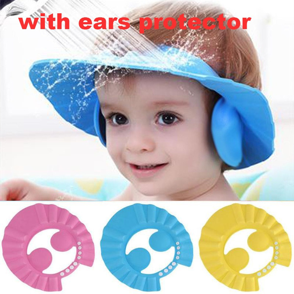 New Adjustable Baby Shower Cap Kids Shampoo Shield Cap Waterproof