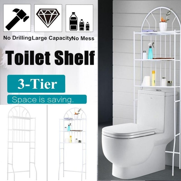 3-Tier The Toilet Bathroom Rack White