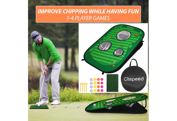 Clispeed Foldable Chipping Net Cornhole Game Set Golfing Net for