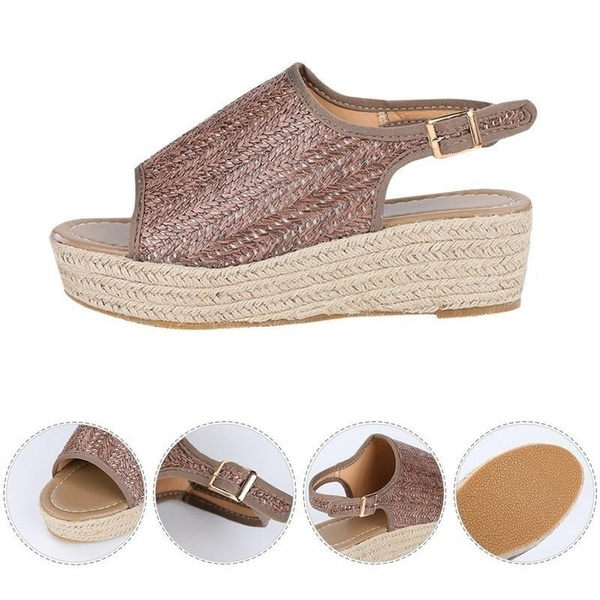 woven peep toe sandals