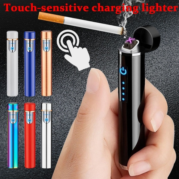 Mini Portable USB Electric Lighter Tobacco Cigarette Charging Lighter  Outdoor Windproof Lighters