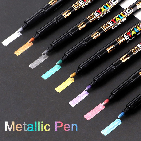 8Color Metallic Water Paint Marker Pen Permanent Drawing Paint Marker Pen