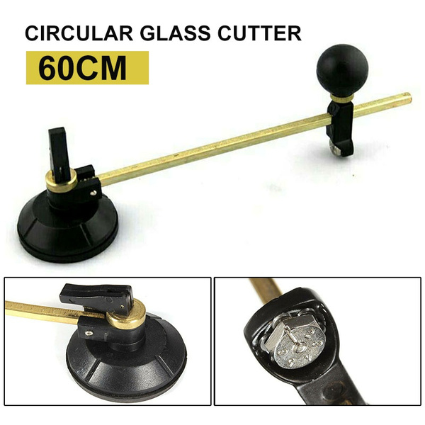 1X Circular Glass Cutter 6 Wheel Compasses w/ Suction Tool Cup Cutting B2X0 