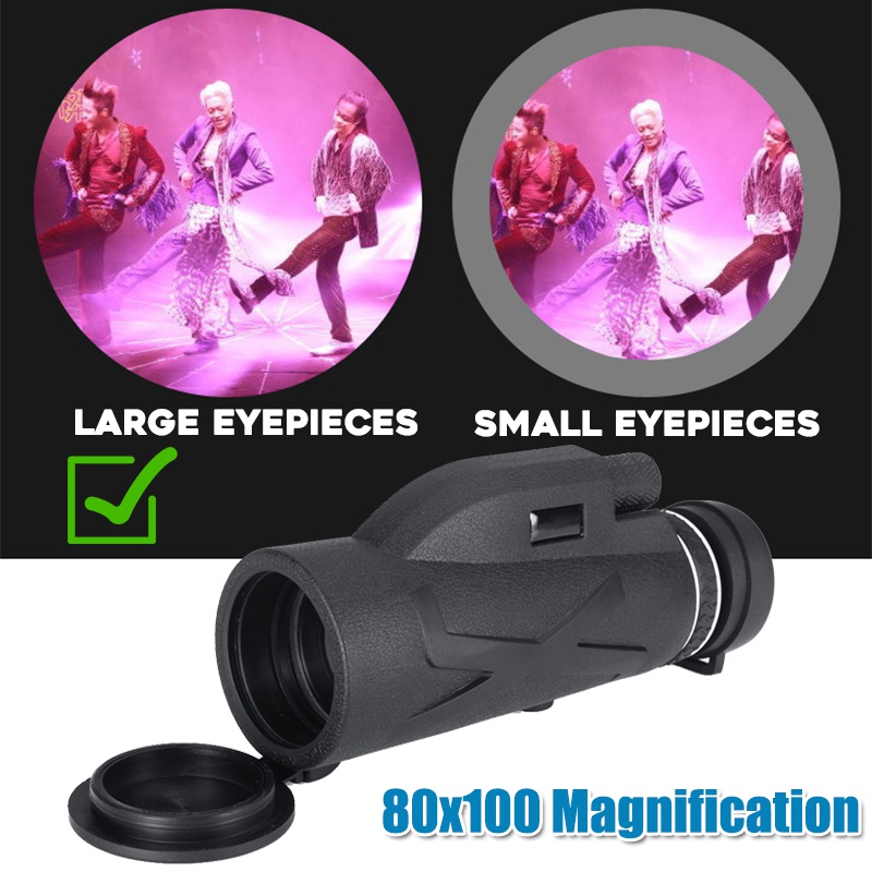 100X Nigh Vision BAK4 Prism HD Zoom Monocular Waterproof Telescope with Tripod For Outdoor Travel Hiking
