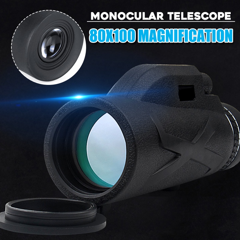 100X Nigh Vision BAK4 Prism HD Zoom Monocular Waterproof Telescope with Tripod For Outdoor Travel Hiking