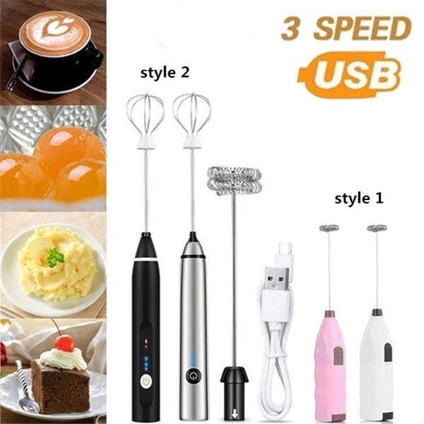 Rechargeable Coffee Beater Milk Drink Coffee Whisk Mixer Egg Beater Frother  Foamer