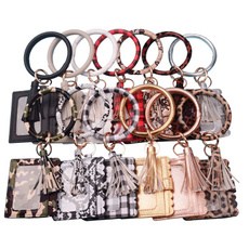 braceletkeyring, leather wallet, Tassels, Key Chain