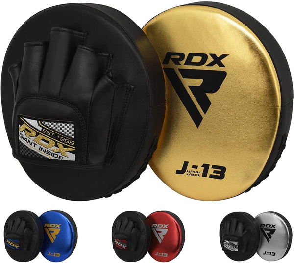 Karate and Kickboxing Training Martial Arts Boxercise RDX Kids Boxing Pads and Gloves Set Muay Thai Junior Hand Shield for MMA Youth Hook and Jab Target Focus Mitts with Punching Gloves