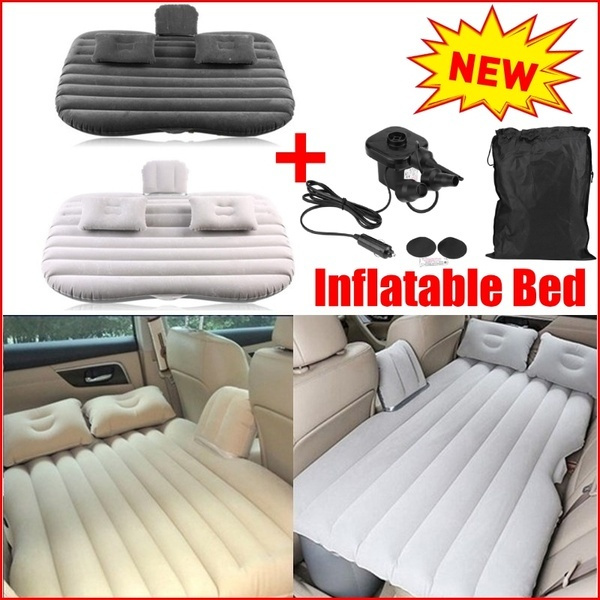 Car Back Seat Cover Travel Mattress Air Inflatable Bed with pump Self-driving 